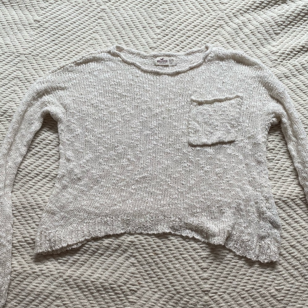 Hollister Knit Cropped Long Sleeve Top